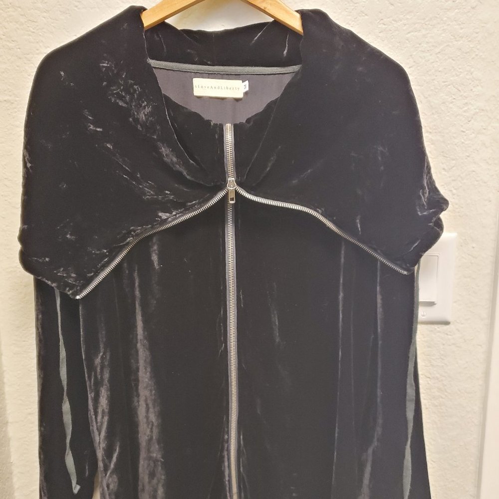 4 Love And Liberty Velvet Hoodie Blk Medium